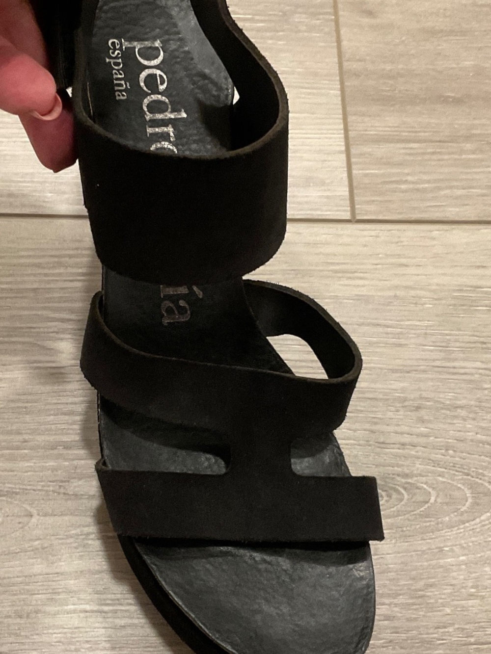 PEDRO GARCIA Wedge Platform Black Suede Sandals Size 9 EU 39 - Picture 12 of 12